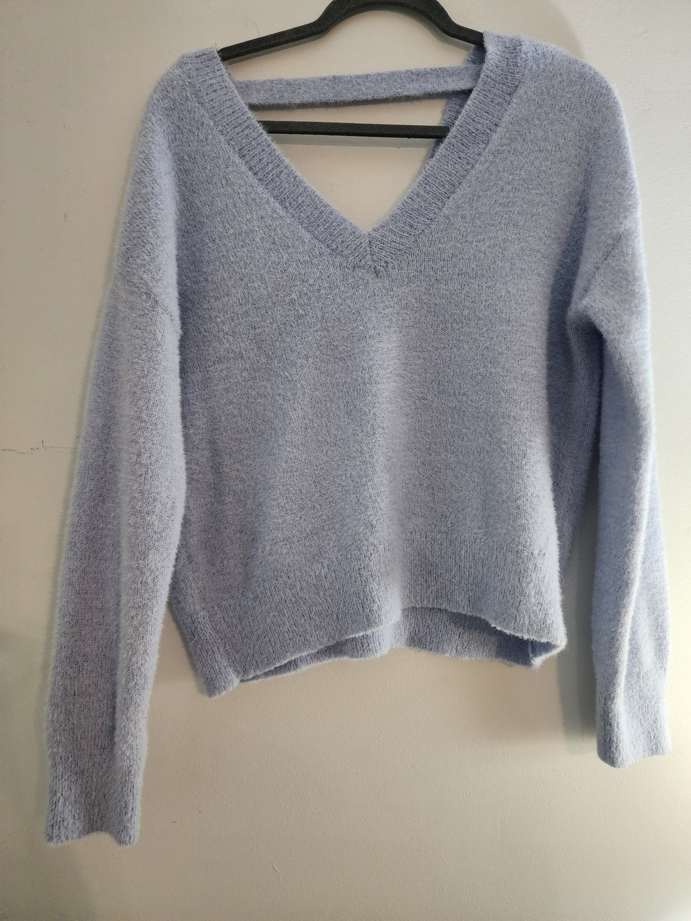 Jessica Simpson Pale Blue V-Neck Fuzzy Sweater M/l